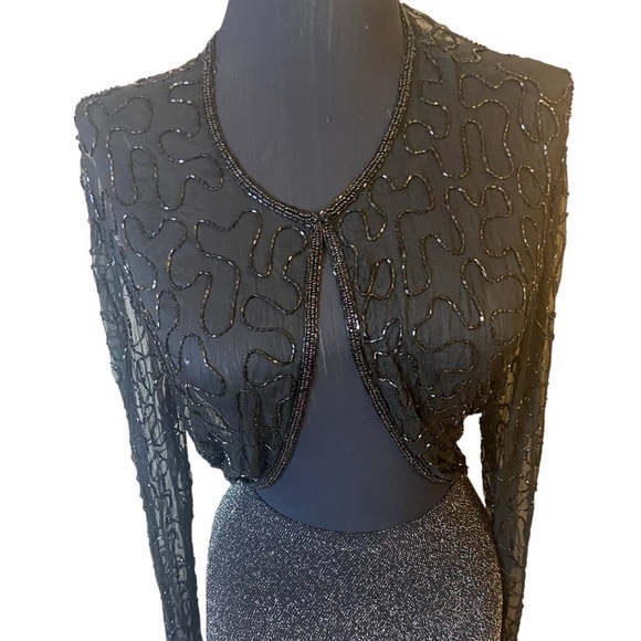 Vintage Sheer Beaded Tunic Top Blouse - Picture 7 of 15